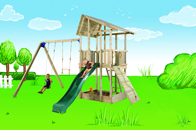 Hangar, Swing Frame, Green Slide, Ramp, Ring Trapeze and Swing Seat image