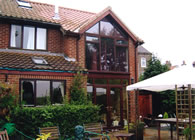 Picture of a house extension with glass frontage